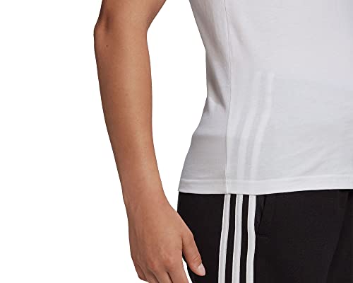 adidas Essentials Slim 3-Stripes, Camiseta de manga corta, Mujer, White/Black, M