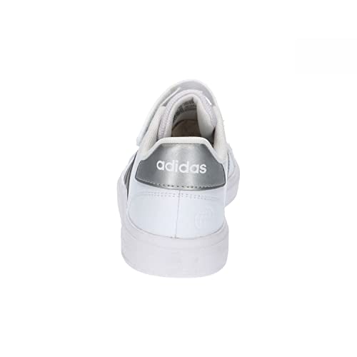 adidas Grand Court Elastic Lace And Top Strap Shoes, Zapatillas Unisex niños, Ftwr White Matte Silver Matte Silver, 30 EU