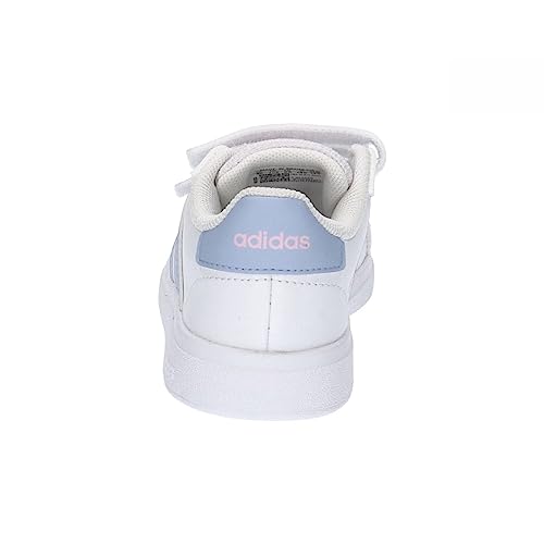 adidas Grand Court Lifestyle Hook And Loop Shoes, Zapatillas Unisex bebé, Ftwr White Blue Dawn Clear Pink, 24 EU