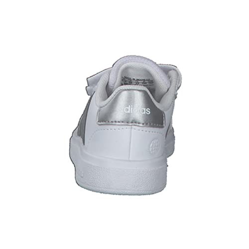 adidas Grand Court Lifestyle Hook And Loop Shoes, Zapatillas Unisex niños, Ftwr White Matte Silver Matte Silver, 23 EU