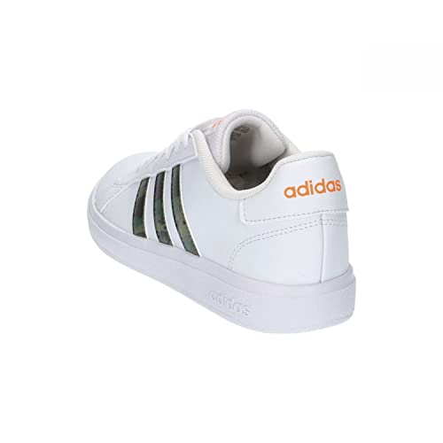 Adidas Grand Court Lifestyle Lace Zapatillas de tenis bajas, FTWR White/FTWR White/Screaming Orange, 34 EU