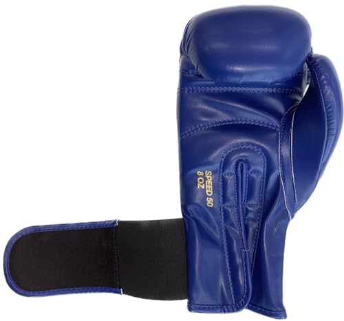 adidas Guantes de Boxeo Speed 50 para Adultos, Guantes de Boxeo de 16 oz, Guantes de Punching cómodos y duraderos, Color Azul