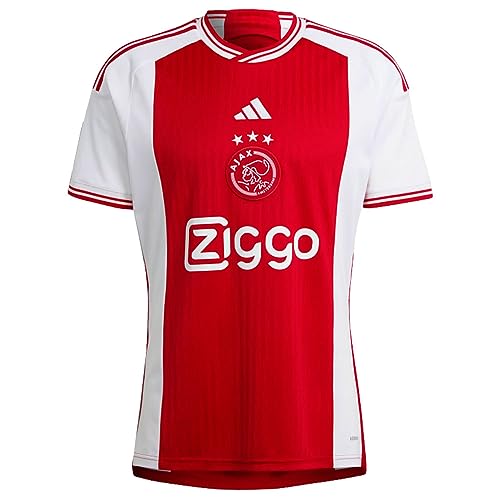 adidas Home AJAX Amsterdam Camiseta de fútbol Manga Corta, Blanco/Rojo Gordo, Small para Hombre