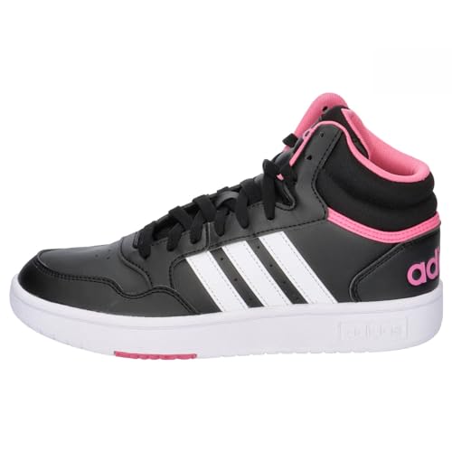 adidas Hoops 3 0 Mid, Shoes Mujer, Core Black/FTWR White/Pink Fusion, 38 2/3 EU