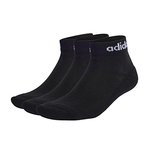 adidas Linear Cushioned 3 Pairs, Calcetines tobilleros Unisex adulto, Negro (Black/White), 37-39 EU