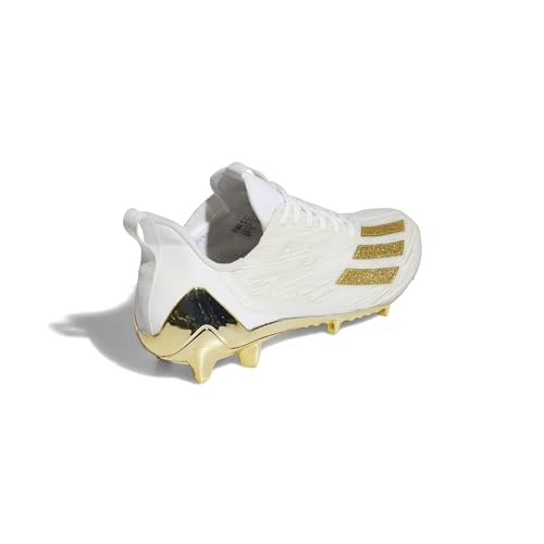 adidas Men's Adizero Football Shoe, White/Gold Metallic/White, 10