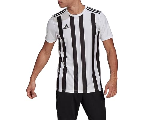 adidas Striped 21 JSY T-Shirt, Mens, White/Black, M