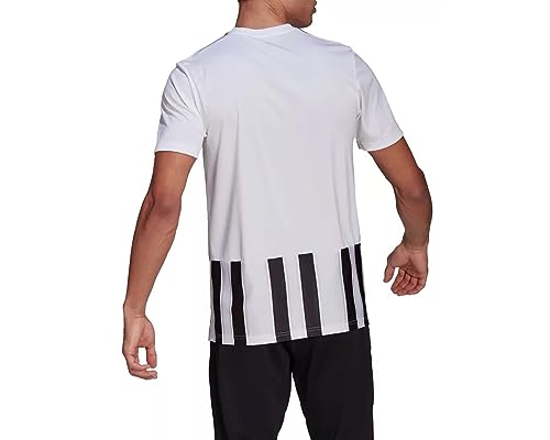 adidas Striped 21 JSY T-Shirt, Mens, White/Black, M