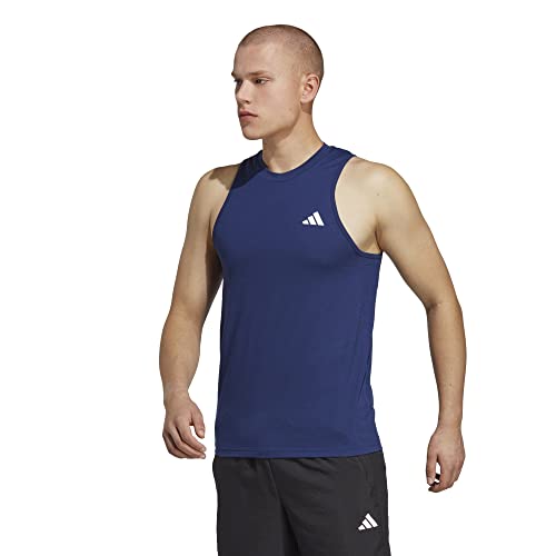 adidas Train Essentials Feelready Training Tank Top T-Shirt, Dark Blue/White, M para Hombre
