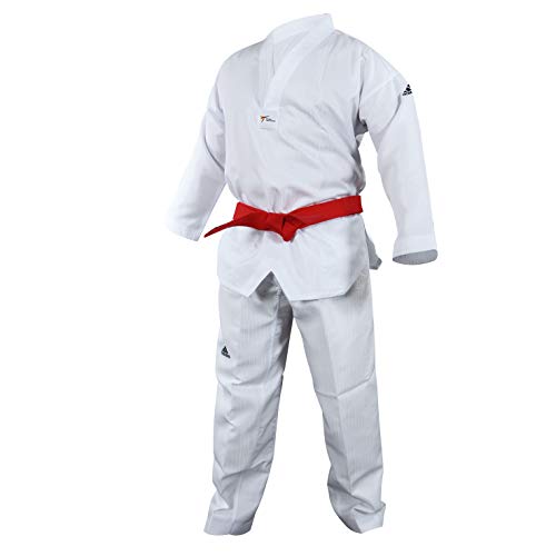 adidas Uniforme infantil WT Taekwondo estudiante dobok sin rayas artes marciales WTF para niños