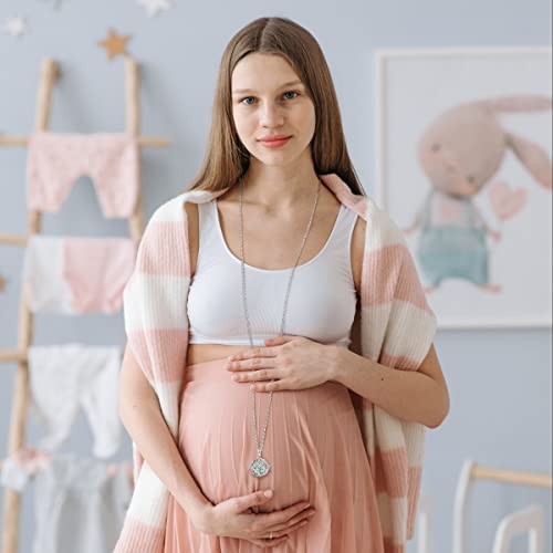 AEONSLOVE Llamadores de Angeles Embarazadas Collar Colgante Árbol de la Vida para Futuras Madres Regalo Original para Mujer Embarazada, 2 Cadenas