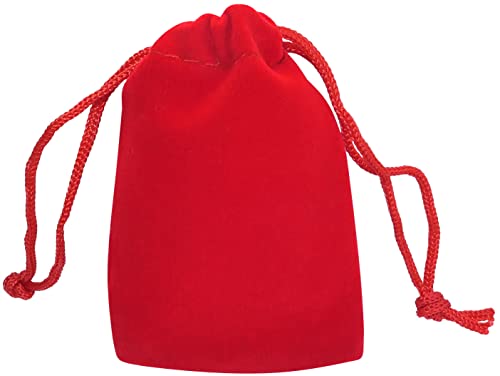 AERZETIX - C53807 - Juego de 5 bolsitas para joyas/bolsas de regalo/joyería/cosméticos 50x70 mm - en terciopelo - cierre con cordón - color rojo