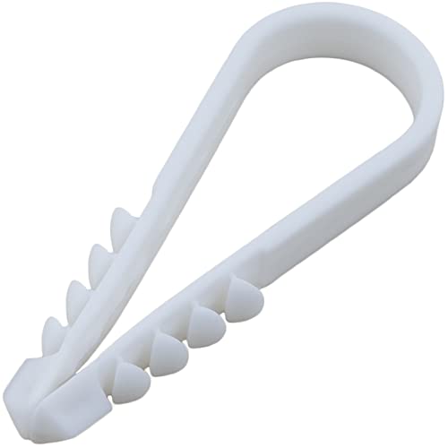 AERZETIX - C62232 - Juego de 50 Tacos clavijas pasacables para presionar de cable Ø13mm - soporte para encajar - longitud ~48mm - fijación hormigón ladrillo - en plástico - color blanco