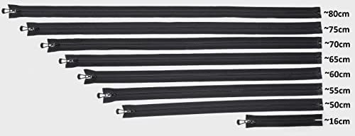 AERZETIX - C64112 - Juego de 2 Cremalleras inyectadas N°5 16cm autoblocante no separable - tirador decorativo en metal - color negro - malla cursor mercería costura chaqueta