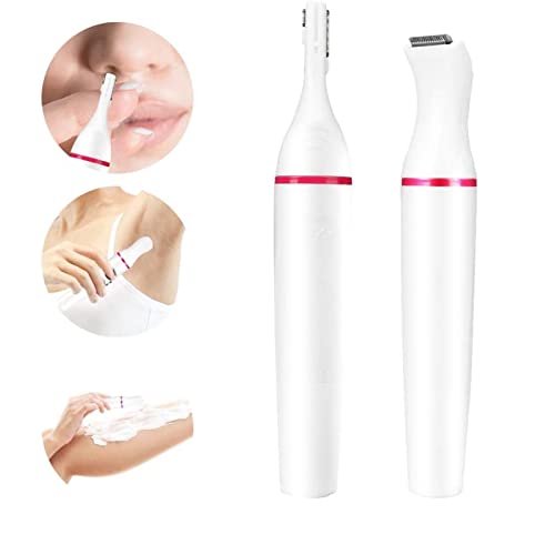 Afeitadora eléctrica para mujeres, 2 en 1 afeitadora de cejas y depiladora de cejas sin dolor para cara cejas labio nariz piernas axila bikini, afeitadora eléctrica
