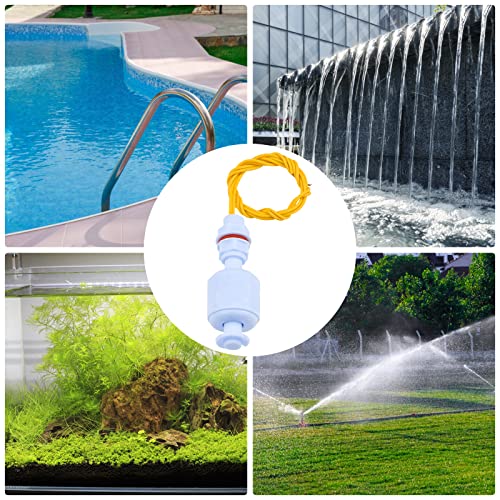Aideepen 2 sensores de nivel de agua, interruptor de flotador líquido, sensor de fluido para hidroponía, jardinería, acuario, piscina, tanque, 10 W, 52 mm