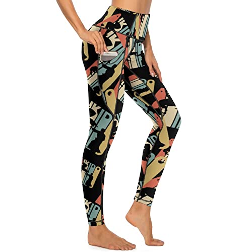Aikido Silhouette - Pantalones de yoga para mujer, leggings de cintura alta, pantalones de entrenamiento con bolsillos