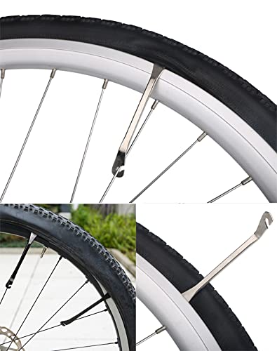 Ailiver Juego de herramientas para reparación de neumáticos de bicicleta (3 piezas, palanca de montaje, acero al carbono y acero al carbono)