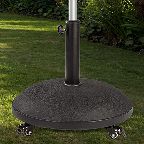 AKTIVE 53899 - Soporte parasol cemento con ruedas AKTIVE Garden circular, Color Gris, 25 kg