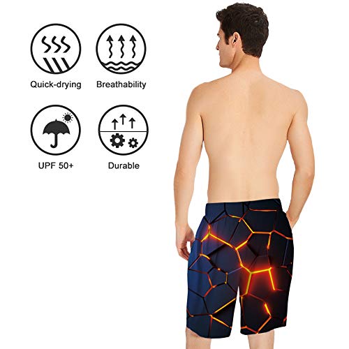 ALISISTER Bañadores Hombre Personalizado 3D Geometría Diseño Secado Rápido Pantalones Cortos Verano Surf Playa Swim Shorts XL
