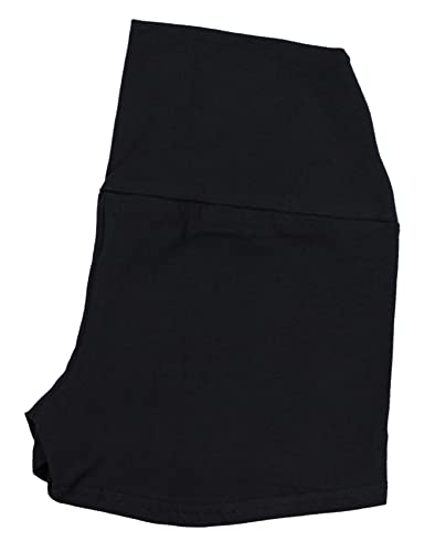 Alkato Pantalones Shorts Cortos de Cintura Alta para Mujer, Negro, 40