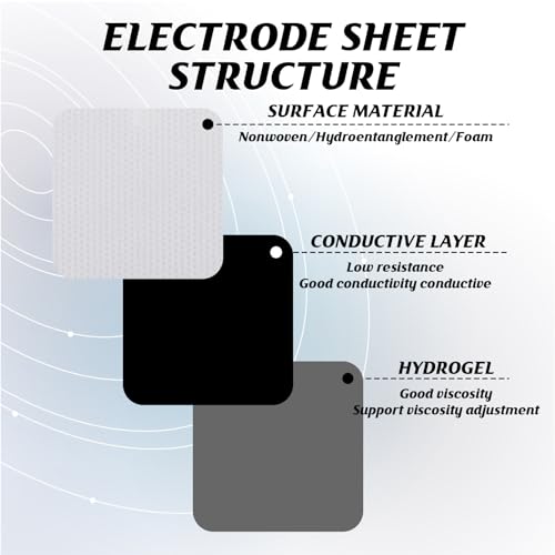 Almohadillas de electrodos cuadradas 10 piezas 5x5 cm, compatible con electroestimulador TENS EMS, con conexión de cable de 2 mm,parches adhesivos reutilizables