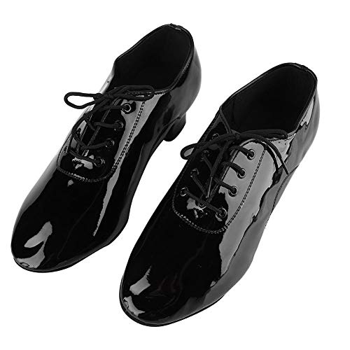 Alomejor Zapatos de Baile para Hombre Zapatos Latinos Zapatos de Cuero para Hombre, Zapatos de Baile Latino para Hombres, Negro(42)