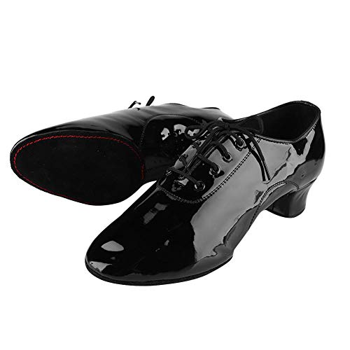 Alomejor Zapatos de Baile para Hombre Zapatos Latinos Zapatos de Cuero para Hombre, Zapatos de Baile Latino para Hombres, Negro(42)