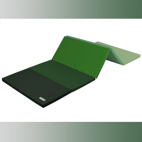 ALPIDEX Esterilla de gimnasia 185 x 78 x 3 cm plegable colchoneta de ejercicio suave de suelo deportiva para el hogar niños adultos, Color:verde