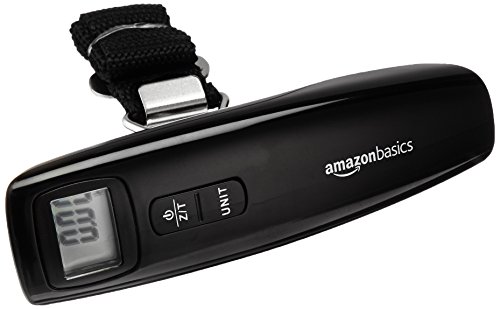 Amazon Basics - Báscula digital para equipaje, Negro, Talla única