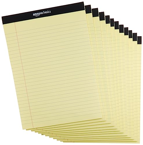 Amazon Basics - Bloc de notas legales (50 hojas de papel, 12 unidades), letter diseño de Canary