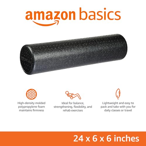 Amazon Basics - Rodillo de espuma de alta densidad, Negro - 60 cm