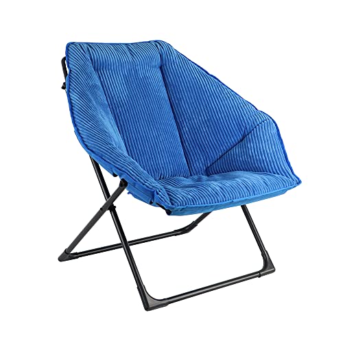 Amazon Basics Silla hexagonal plegable, Azul, 80 L x 85 W x 87 H cm