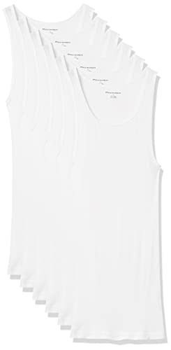 Amazon Essentials Camisetas Interiores de Tirantes Hombre, Pack de 6, Blanco, L