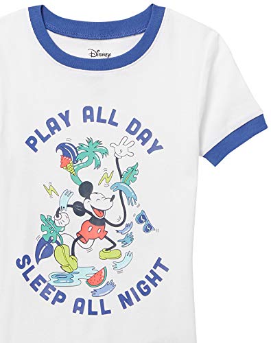 Amazon Essentials Disney | Marvel | Star Wars Conjunto de Pijama (Previamente Spotted Zebra) Niño, Azul/Blanco Mickey Clásico, 8 años