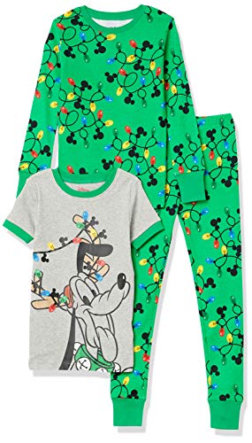 Amazon Essentials Disney | Marvel | Star Wars Conjunto de Pijama (Previamente Spotted Zebra) Niño, Pack de 2, Verde/Gris Vacaciones de Mickey, 11-12 años