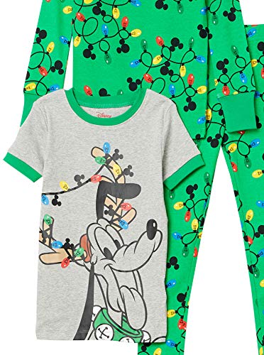 Amazon Essentials Disney | Marvel | Star Wars Conjunto de Pijama (Previamente Spotted Zebra) Niño, Pack de 2, Verde/Gris Vacaciones de Mickey, 9 años