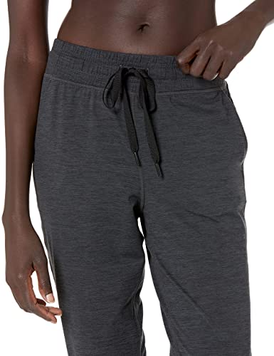 Amazon Essentials Jogger Elástico Técnico de Tejido Cepillado (Disponible en Tallas Grandes) Mujer, Negro Teñido Multicolor, L