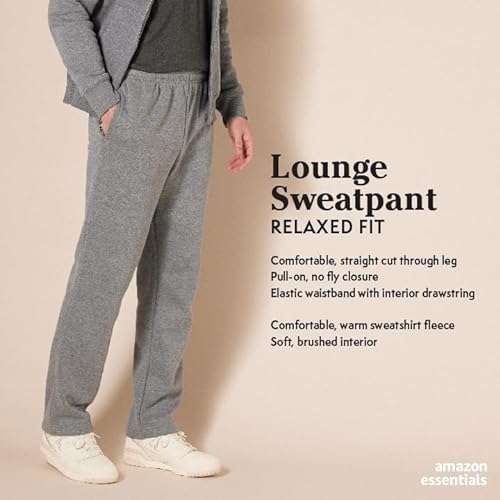 Amazon Essentials Pantalón de chándal de forro polar (disponible en tallas grandes y largos especiales) Hombre, Marrón Medio, XL