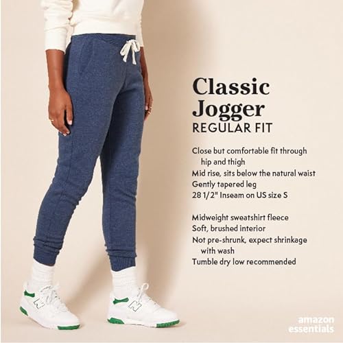 Amazon Essentials Pantalón de chándal en Felpa (Disponible en Tallas Grandes) Mujer, Blanco, L