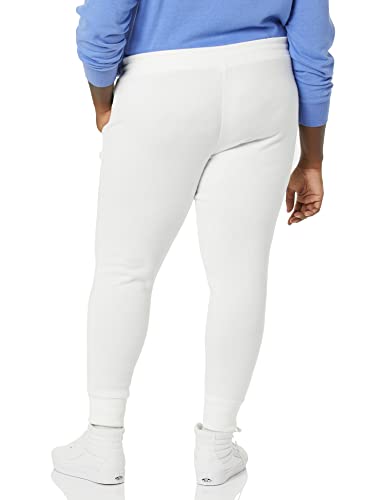 Amazon Essentials Pantalón de chándal en Felpa (Disponible en Tallas Grandes) Mujer, Blanco, L