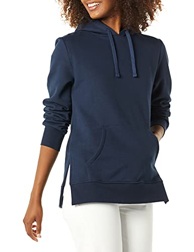 Amazon Essentials Sudadera tipo túnica con capucha en felpa francesa Mujer, Azul Marino, S