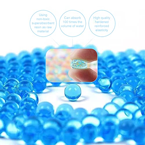 Ambolio 60000PCS Perlas de Agua Bolas de Gel Cuentas de Cristal Bolitas de Gel para Plantas, Decoración, Jarrones, Flores（Azul）