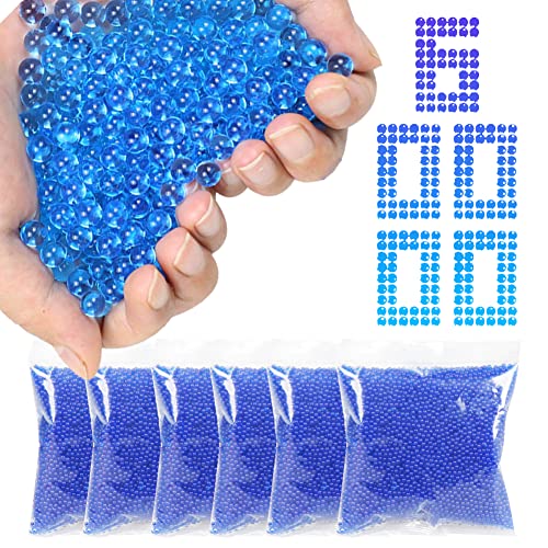 Ambolio 60000PCS Perlas de Agua Bolas de Gel Cuentas de Cristal Bolitas de Gel para Plantas, Decoración, Jarrones, Flores（Azul）