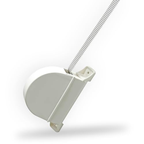 Amig - Recogedor de Persiana Exterior de Sobreponer Abatible - PVC - 3,5 x 17,4 x 12,5 cm (Ancho x Largo x Fondo). Medida de la cinta: 14 mm (Ancho) - Resistente - Color: Blanco/Pintas