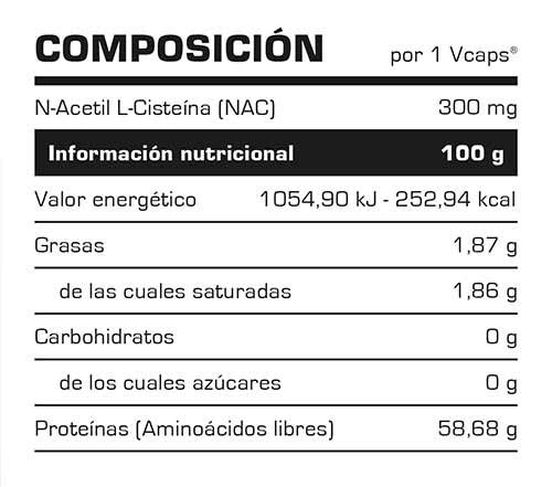 Aminoácido Acetil Cisteína NAC 100 Vcaps.- Suplementos Alimentación y Suplementos Deportivos - Vitobest