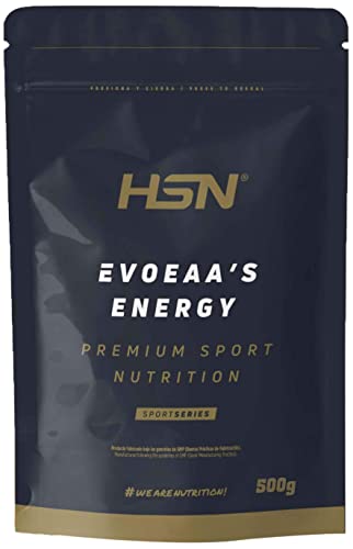 Aminoácidos Esenciales en Polvo de HSN Evoeaa's Energy | Sabor Naranja 500 g = 29 Tomas por Envase | 9 Aminoácidos Esenciales EAAs con Cafeína, Extractos Herables, Vitaminas y Minerales