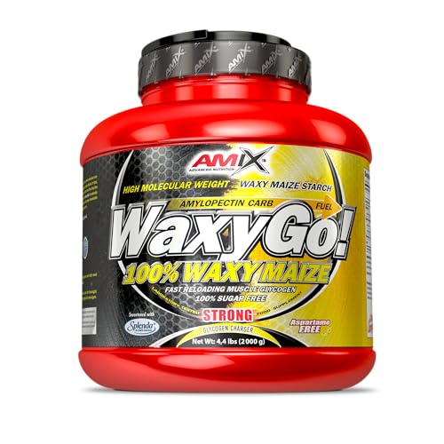 AMIX - Complemento Alimenticio WAXYGO! - Proteína en Polvo para Ganar Masa Muscular - Fórmula con Hidratos de Carbono - Recuperador Muscular - Sabor Frutas del Bosque - Bote de 2kg