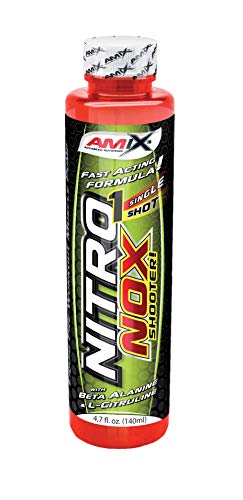 AMIX - Suplemento Deportivo - NitroNox Shooter en Formato de 12 x 140 ml - Ayuda a Mejorar el Rendimiento Muscular - Contiene Arginina y Beta Alanina - Sabor Uvas Azules