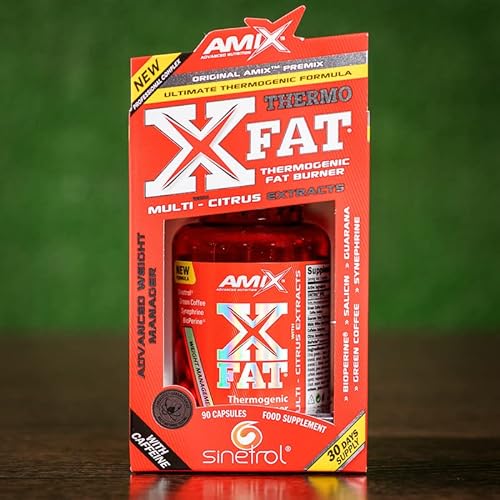 Amix - X-Fat Thermogenic Fat Burner - Suplemento Alimenticio - Quemador de Grasa - Con 7 Ingredientes de Alta Potencia - Nutrición Deportiva - Contiene 90 Cápsulas